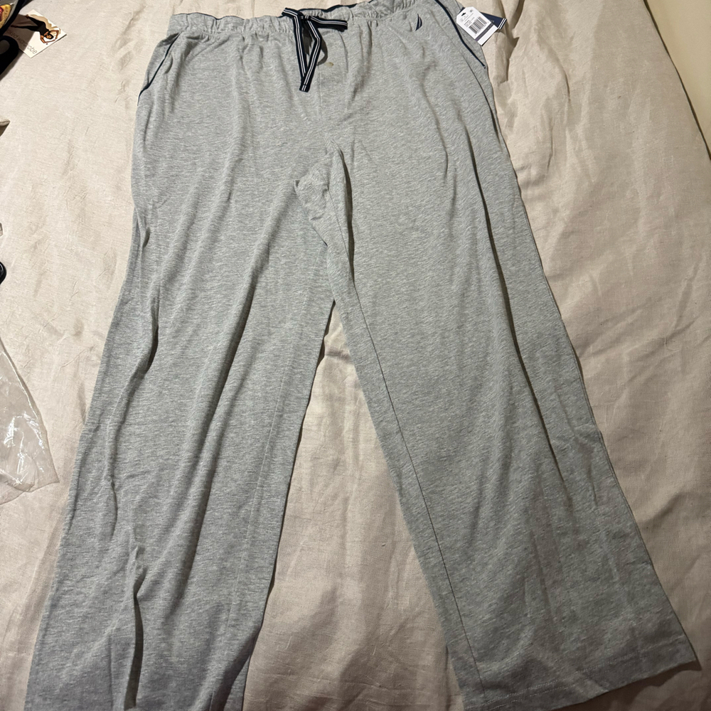 Nautica Men’s Sleepwear Lounge Pants Gray Heather Drawstring Size XXL NWT